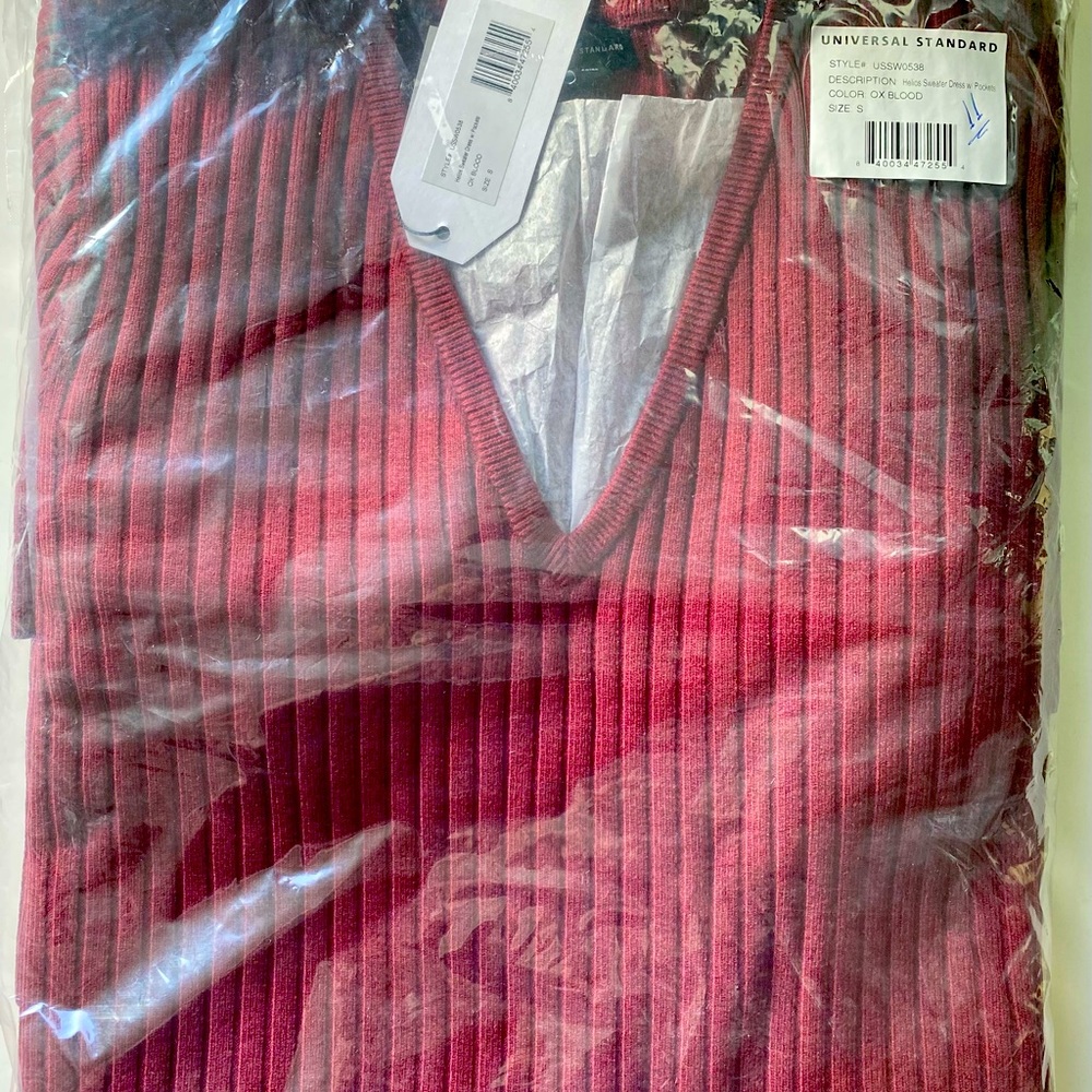 Universal Standard Helios sweater dress ox blood